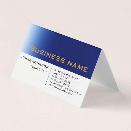 White Blue Contemporary Professional Business Card