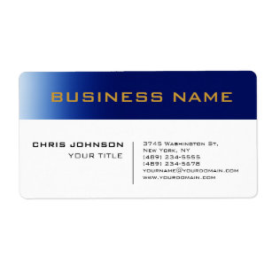 White Blue Contemporary Professional Label
