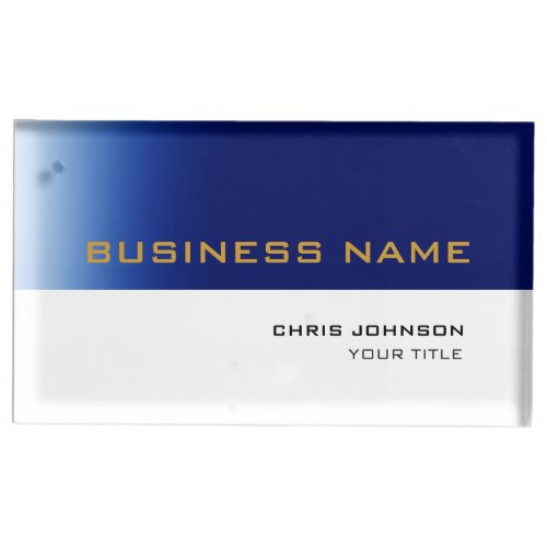 White Blue Contemporary Professional Place Card Holder