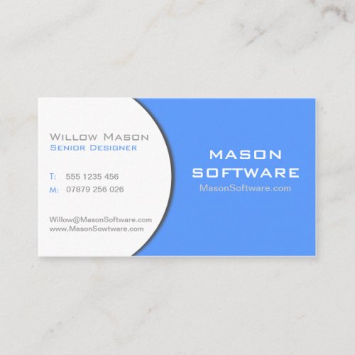 White  Blue Corporate Technology Business Card