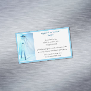 White Blue Crutches Senior Care Equipment Medical Business Card Magnet