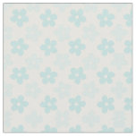 White Blue Daisy Flowers Retro Pattern Fabric