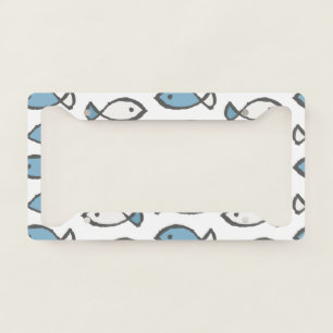 White Blue Fish Ocean Lover Sea Animals Summer License Plate Frame
