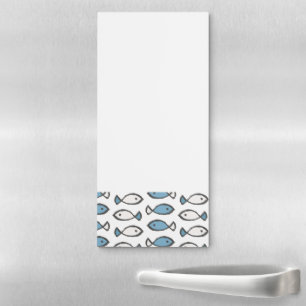 White Blue Fish Ocean Lover Sea Animals Summer Magnetic Notepad