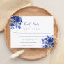 White blue flowers wedding response RSVP Note Card