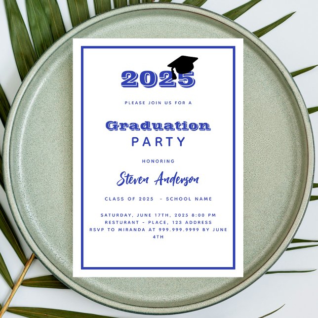 White blue graduation party 2026 invitation (Creator Uploaded)