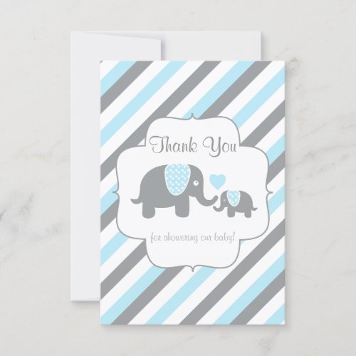 White Blue  Gray Stripe Elephants _ Thank You