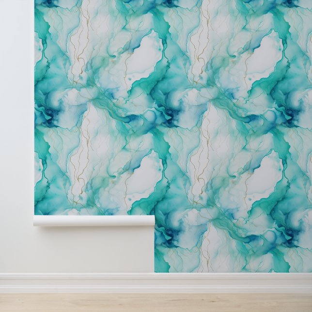 White Blue Green Aqua Abstract Wallpaper (Application)