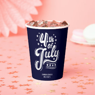 White &Blue independence Day BBQ Party Paper Cups
