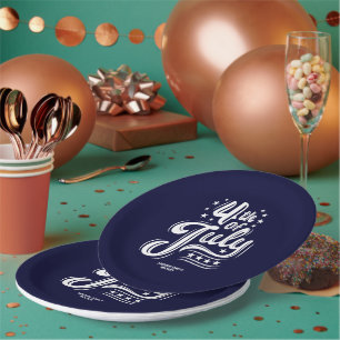 White &Blue independence Day BBQ Party Paper Plates