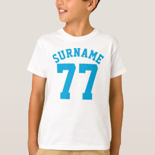 White & Blue Kids   Sports Jersey Design T-Shirt