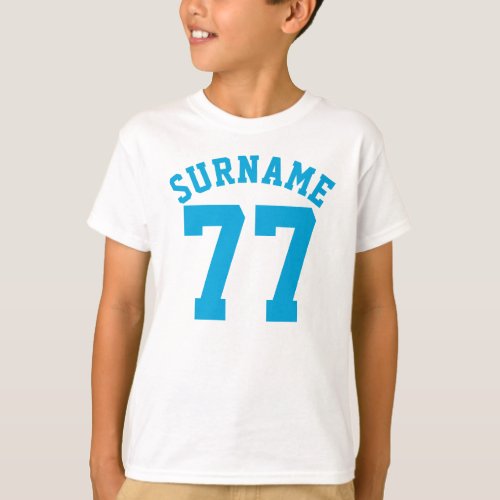 White  Blue Kids  Sports Jersey Design T_Shirt