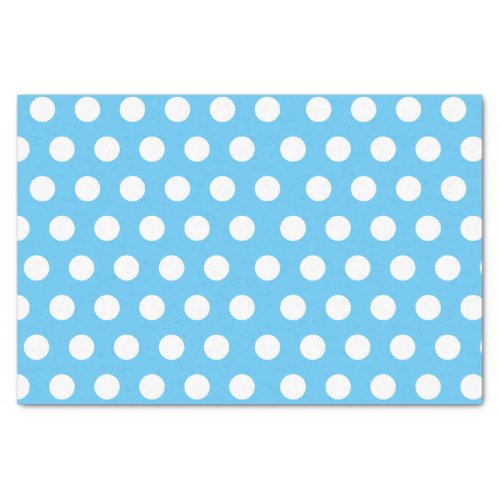 White  Blue Large Medium Polka Dot Party Tissue Paper