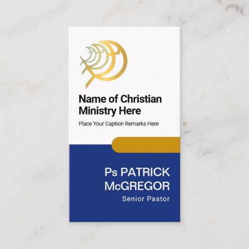 White Blue Layers Pastoral Business Card