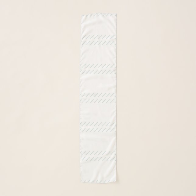 White Blue Line Stripe Pattern Scarf (Front)