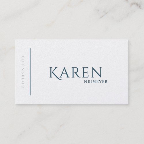 White Blue Minimal Plain Classic Job Seeker Business Card