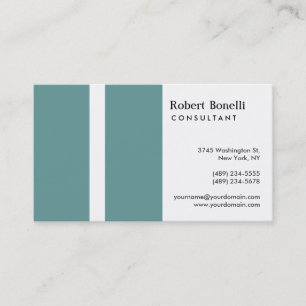 White Blue Modern Consultant Business Card