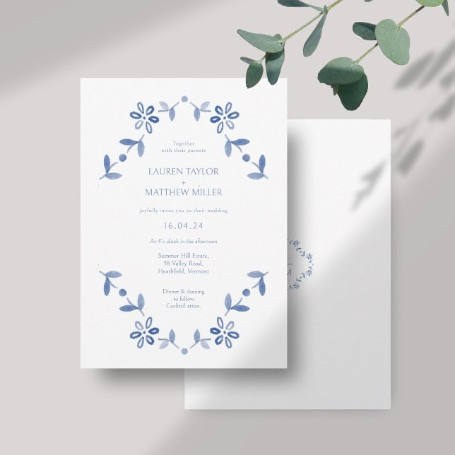 White + Blue Modern Floral Wedding  (Creator Uploaded)