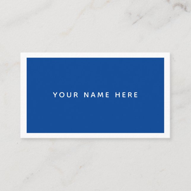 White Blue Modern Minimal Business Card (Front)