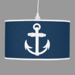 White/Blue Nautical Anchor Symbol Hanging Lamp