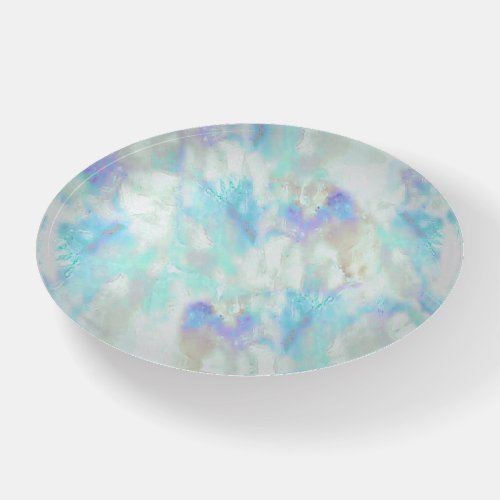 white blue opal stone paperweight