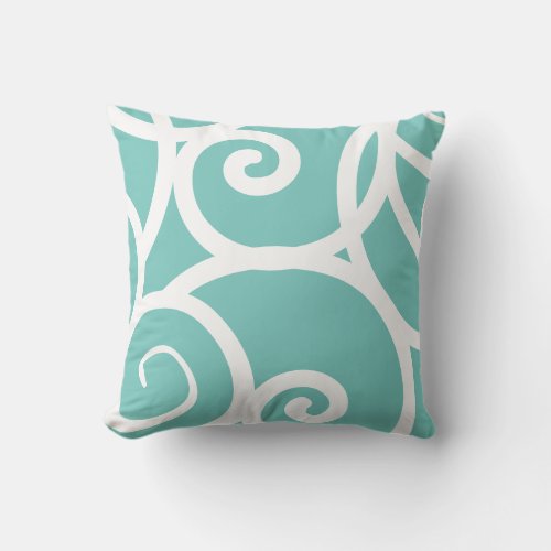 white  blue outdoor or indoor abstract pattern throw pillow