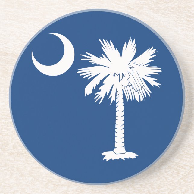 White Blue Palmetto Moon Coaster (Front)