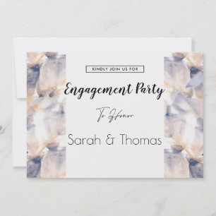 WHITE & BLUE PATELE FLORAL ELEGANT ENGAGEMENT INVITATION