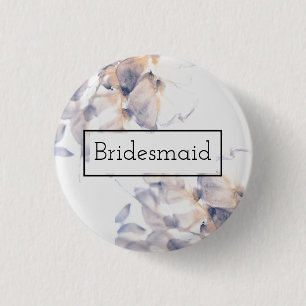 WHITE & BLUE PATELES FLORAL ELEGANT BRIDESMAID BUTTON