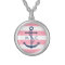 White Blue Pink Monogram Stripes Anchor