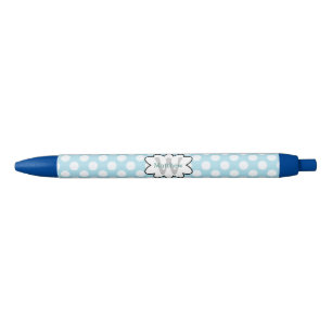 White Blue Polka Dots Pen