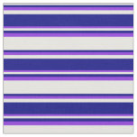 [ Thumbnail: White, Blue & Purple Colored Pattern Fabric ]
