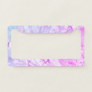 White, Blue & Purple Marble License Plate Frame