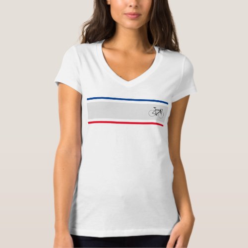 White_blue red bicycles T_Shirt