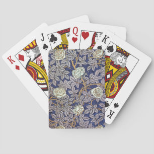 White Blue Roses Poker Cards