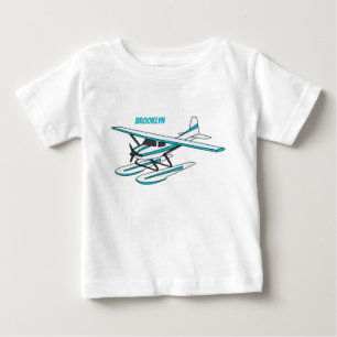 White blue seaplane illustration baby T-Shirt