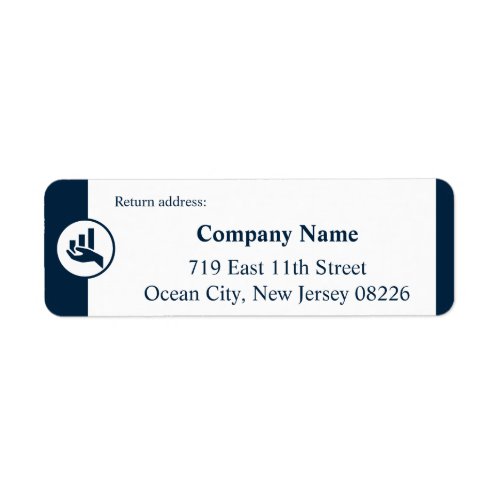 White  Blue Small Company Custom Text  Logo Label