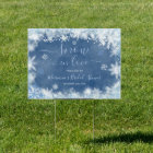 White Blue Snow in Love Snowflake Welcome Yard