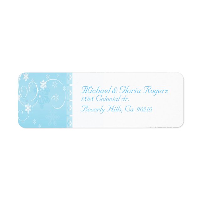 White & Blue Snowflake Wonderland Label (Front)