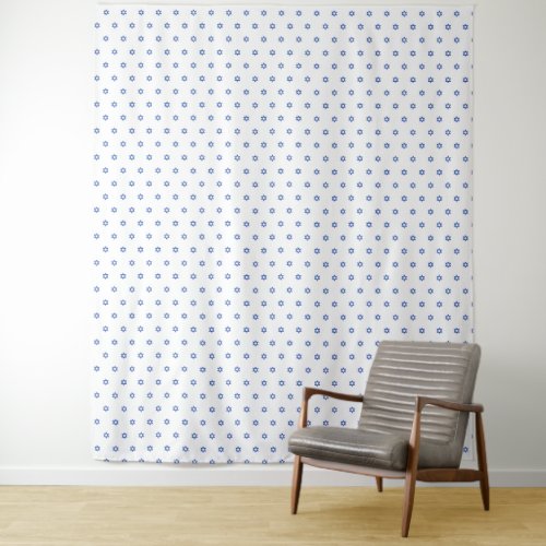 White Blue Star Of David Pattern Backdrop