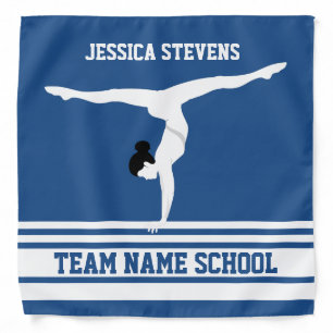 White & Blue Stripes Gymnastics Team Customized Bandana