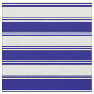 White & Blue Stripes Pattern Fabric