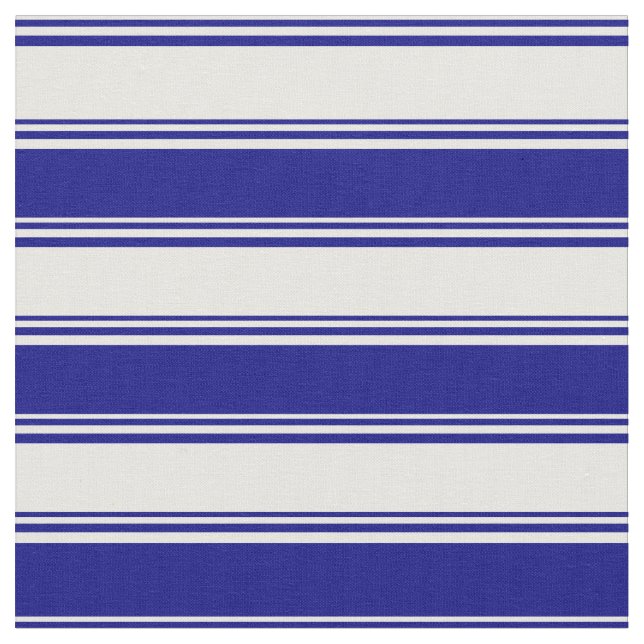 White & Blue Stripes Pattern Fabric (Close Up)