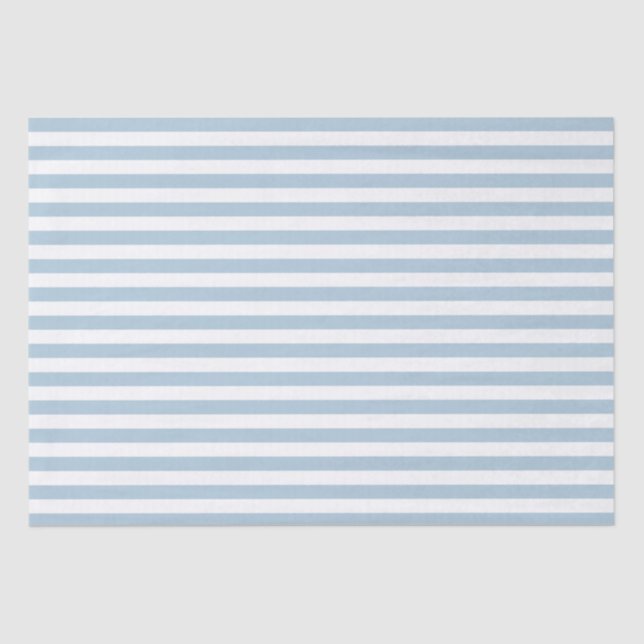 White Blue Stripes Tissue Paper (Front)
