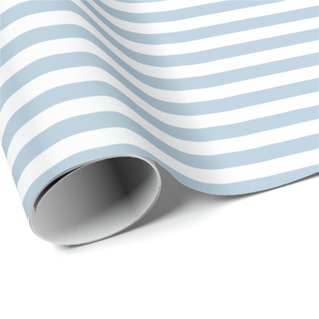 White Blue Stripes Wrapping Paper (Roll Corner)