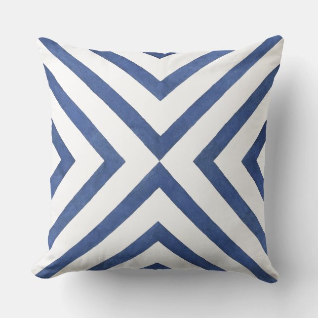 White Blue Summer  Outdoor Pillow (Front)