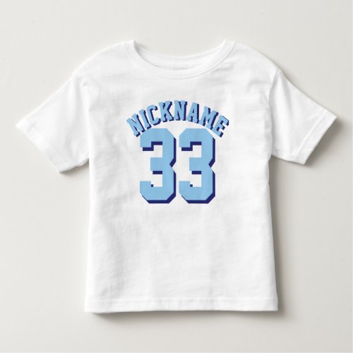 White  Blue Toddler  Sports Jersey Design Toddler T_shirt