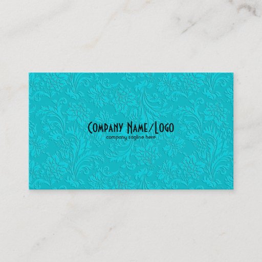Customizable White &amp; Blue Vintage Floral Damasks Business Card