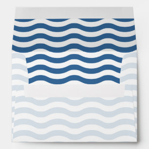 White Blue Wave Navy pattern Customize background Envelope