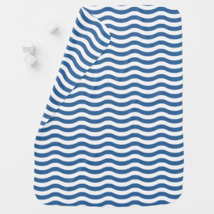 White Blue Wave Navy pattern Customize background Stroller Blanket